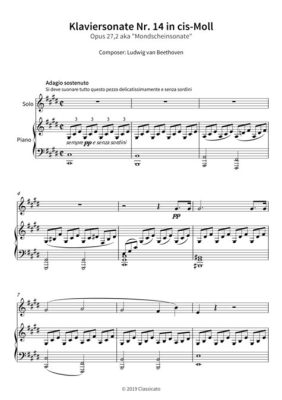 Klaviersonate Nr. 14 in Cis-Moll „Mondscheinsonate“ – Ein Werk voller sehnsüchtiger Melodien und virtuoser Pianistik